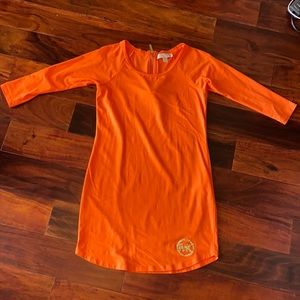 Orange T-shirt dress